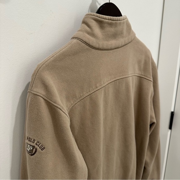 Quarter Zip The Polo Club Tan Sweatshirt - Picture 11 of 15